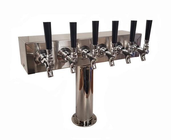 American style Box T Tower with 3" pedestal, Glycol Ready, SS304 contact, 4-8 Faucets Draft Warehouse