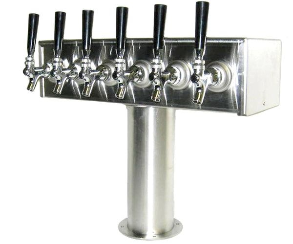 American style Box T Tower with 4" pedestal, Air Cooled, SS304 contact, 4-10 Faucets Draft Warehouse