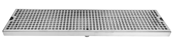 6" Deep Stainless Steel Drip Tray with Drain - Select Size