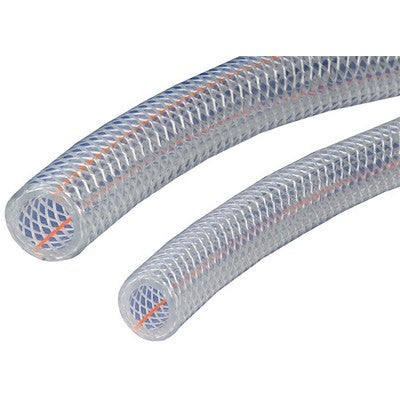 3/8" x 19/32" Clear Braided Hose - by the foot