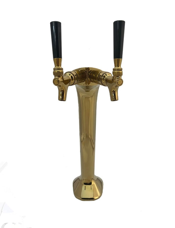 Double Faucet Miami Cobra Tower, PVD Gold Finish, SS304 Contact Draft Warehouse