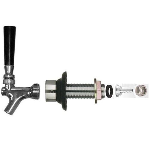 Stainless Beer Faucet and 4-Inch Shank Kit with Handle Draft Warehouse