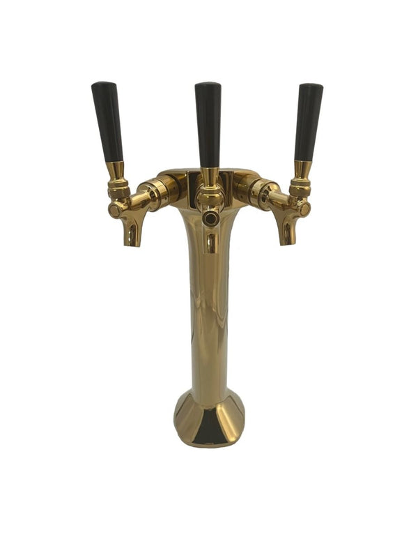 Triple Faucet Miami Cobra Tower, PVD Gold Finish, SS304 Contact Draft Warehouse
