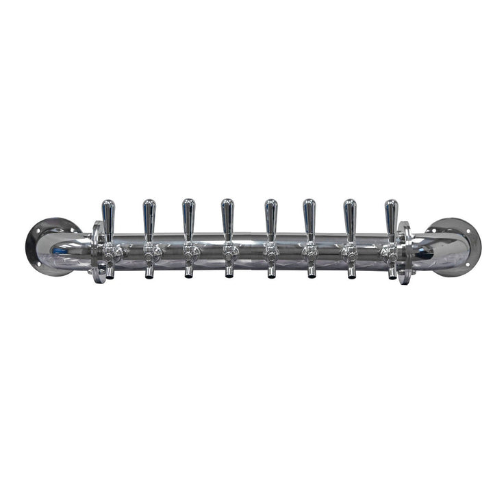 Wall Mount Pipe Tower - 4" Pipe, Brushed, SS304 Contact, Air Cooled, 4 - 20 Faucets Draft Warehouse