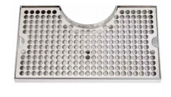 12"x7" Cutout Stainless Steel Drip Tray - With Drain Draft Warehouse
