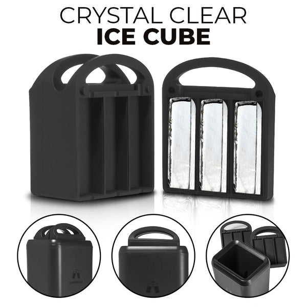 Silicone Highball Collins Ice Tray w/ Protective Lid | Charcoal | Easy to Remove Ice Cubes | Food Grade Premium Silicone | Dishwasher Safe, BPA Free