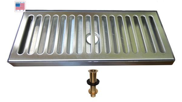 5" Stainless Steel Drip Tray With Drain - Select Size Draft Warehouse