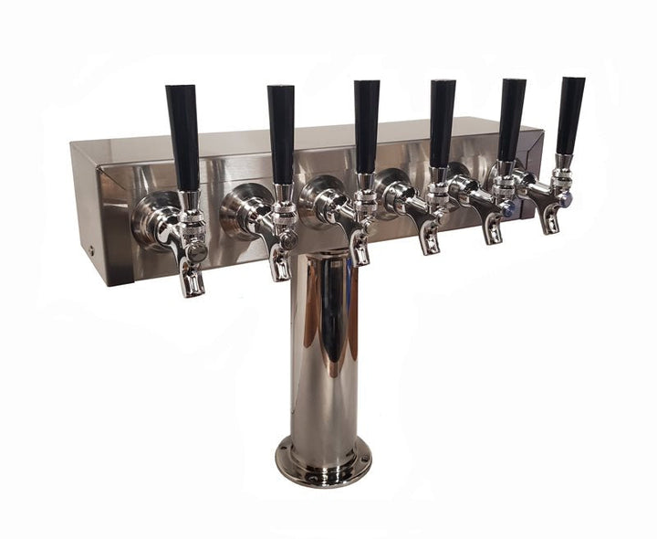 American style Box T Tower with 3" pedestal, Air Cooled, SS304 contact, 4-8 Faucets Draft Warehouse