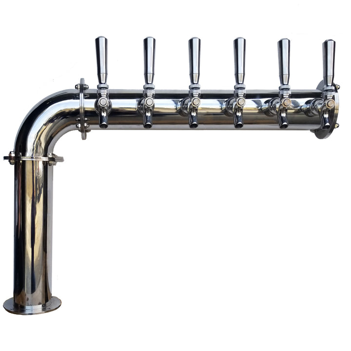 Brooklyn 3" Pipe Glycol Ready L Tower, SS304 Contact, 4 - 6 Faucets Draft Warehouse