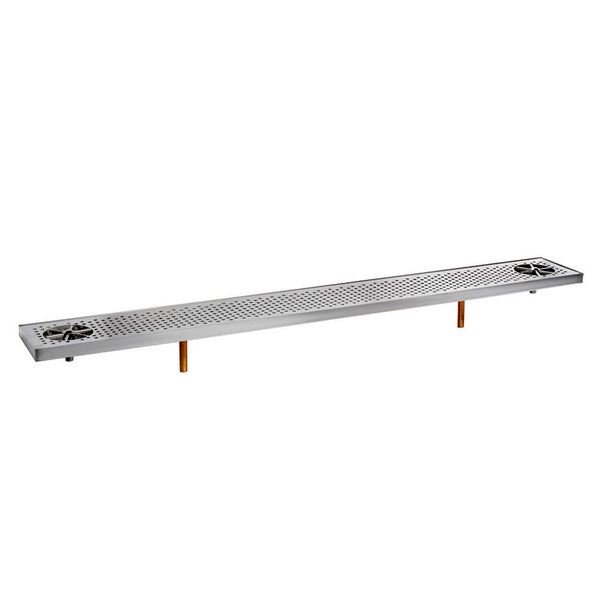 8"  Stainless Steel Drip Tray with Drain and Dual Rinser