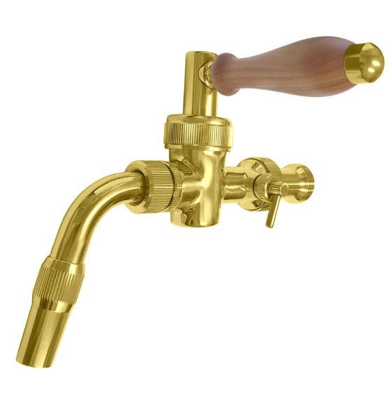 LUKR Nostalgie Side Pull Faucet, PVD Gold Tin Over Stainless Steel - With U.S Shank Adapter