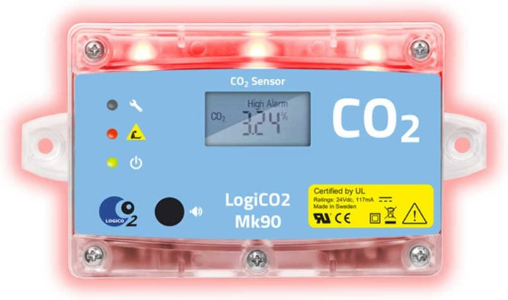 Logico O2 Sensor CO2 Detector MK90 LOGICO2 , CO2 Monitor and Alarm, Stand Alone Kit ...