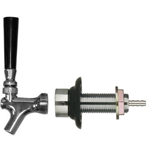 Chrome Beer Faucet and 4-Inch Shank Kit with Handle Draft Warehouse