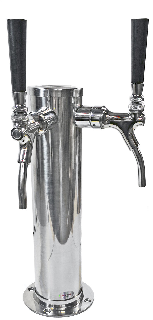 Column Wine Tower, Polished - Select style and number of faucets (1-4 lines) Draft Warehouse