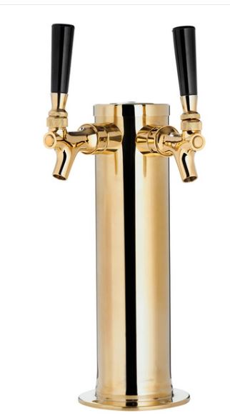 Double Faucet Glycol Ready PVD Body - All SS304 Contact 3" Column Tower Draft Warehouse