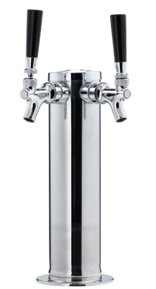 Double Faucet SS Body 3" Column Tower Draft Warehouse