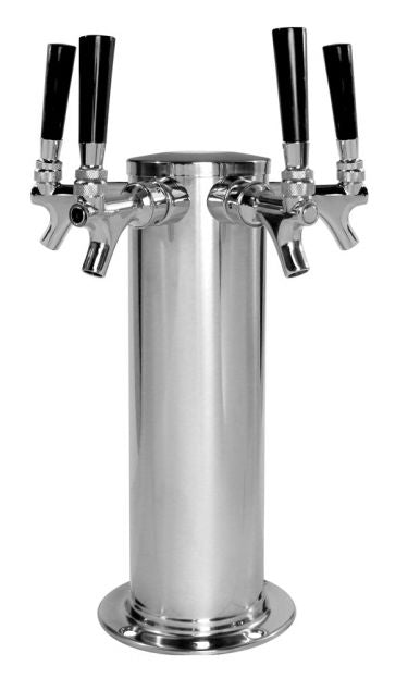 Four Faucet Glycol Ready - All SS304 Contact 4" Column Tower Draft Warehouse
