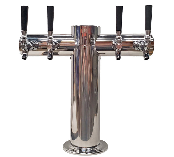 Metro Style Tower, Polished SS, Air Cooled, SS304, 4 - 6 Faucets Draft Warehouse