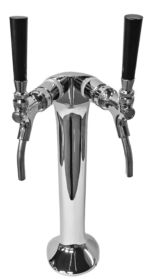 Miami Cobra Style Wine Tower, Polished, SS304 Lines - Select style and number of faucets (1-4 lines) Draft Warehouse