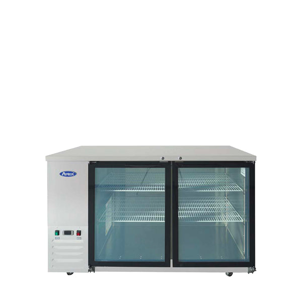 59" Back Bar Cooler, Atosa, Glass Doors, Shallow Depth, SS