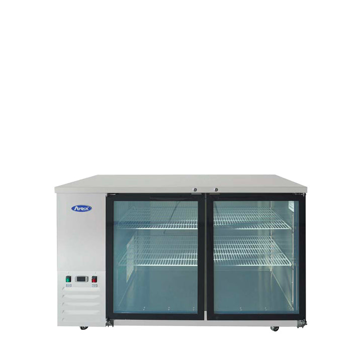 59" Back Bar Cooler, Atosa, Glass Doors, Shallow Depth, SS