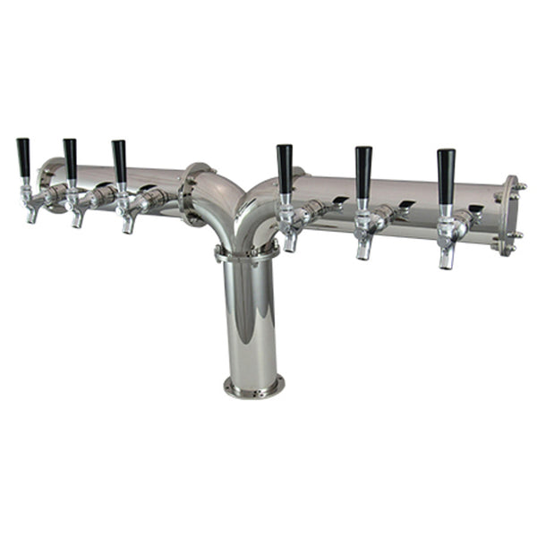Tacoma 4" Pipe Glycol Ready Y Tower, SS304 Contact, 4 - 12 Faucets Draft Warehouse