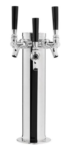 Triple Faucet - All SS304 Contact 3" Column Tower Draft Warehouse