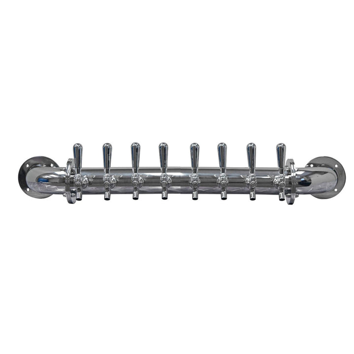 Wall Mount Pipe Tower - 4" Pipe, Brushed, SS304 Contact, Glycol Ready, 4 - 20 Faucets Draft Warehouse