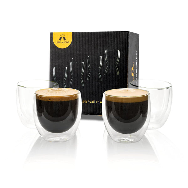 Double Wall Glass Coffee Mugs Cups  -8.5oz/12oz