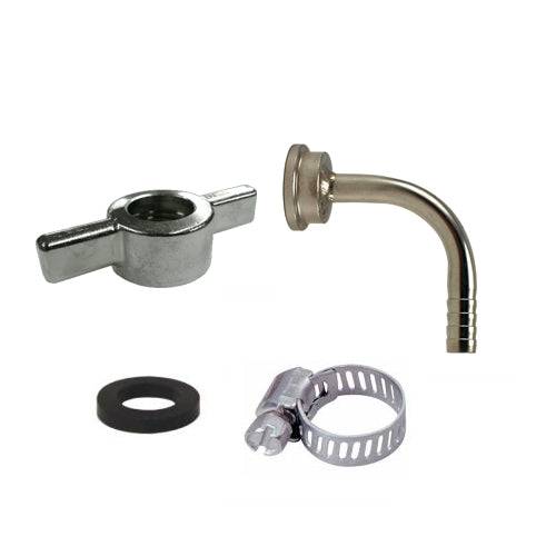 Beer Line Connection Kit with Wing Nut - 3/16" ID, SS
